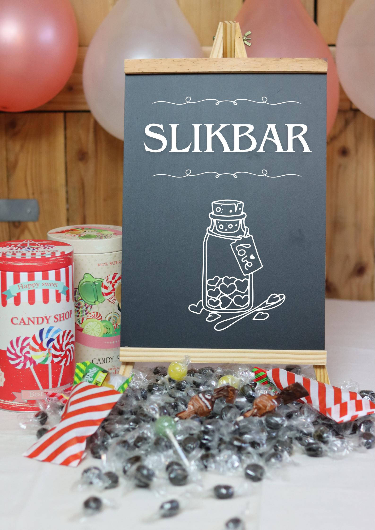 Candybar-, drinks- & menuskilte
